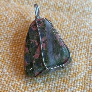 Unakite Pendant in Hand Made Wire Setting